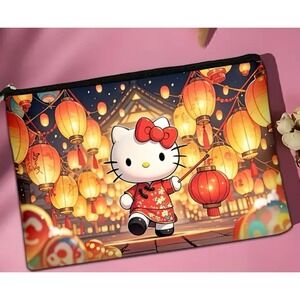Hello Kitty Japanese Style Lanterns Cute Cosmetic Bag - New